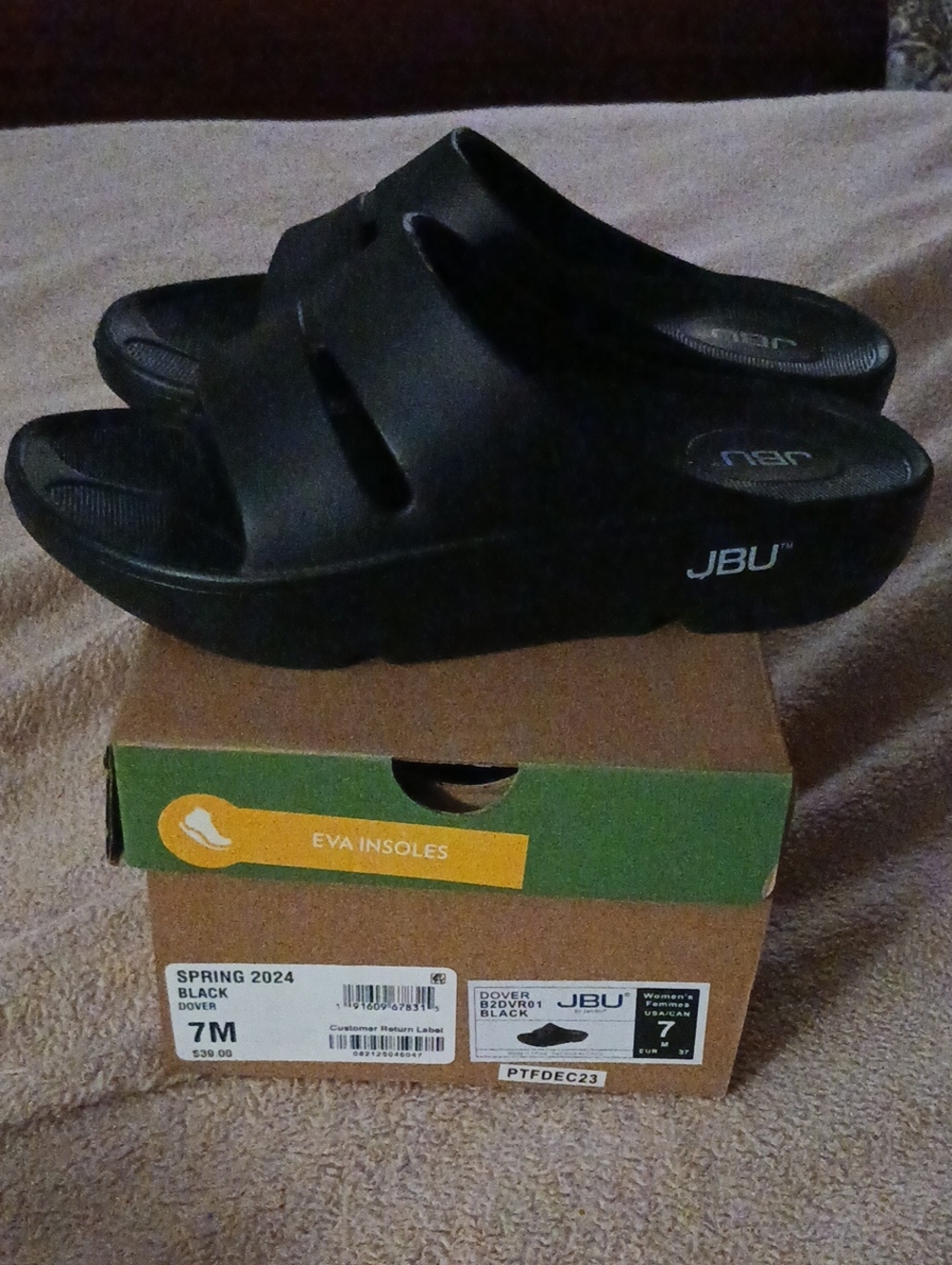 JBU Black Women's Slide Sandals
